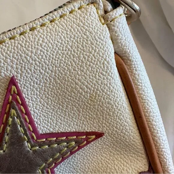 Dooney & Bourke Crescent Vintage Y2K RARE Lindsay Lohan Leather White - Picture 7 of 7